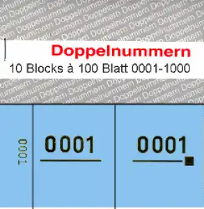 Doppelnummern 0001 - 1000 blau