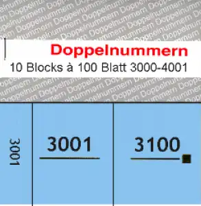 Doppelnummern 3001 - 4000 blau