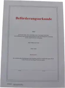 Beförderungsurkunde ( allgemein )