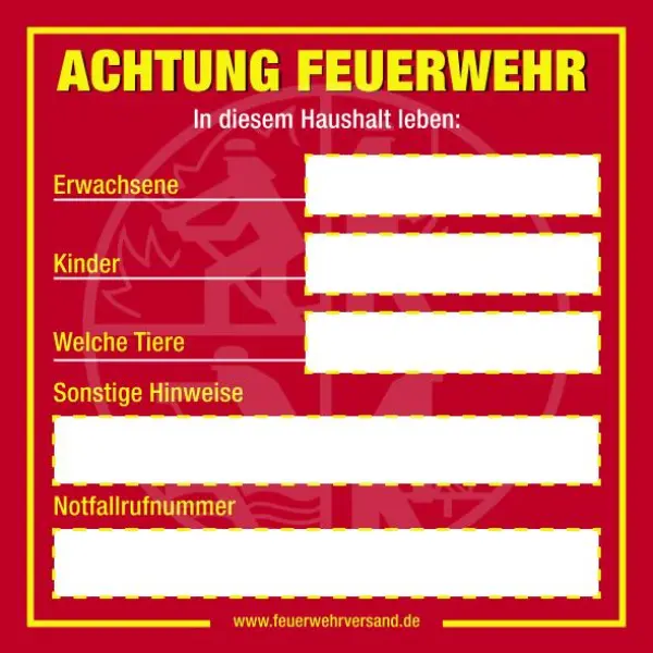 Aufkleber Achtung Feuerwehr 